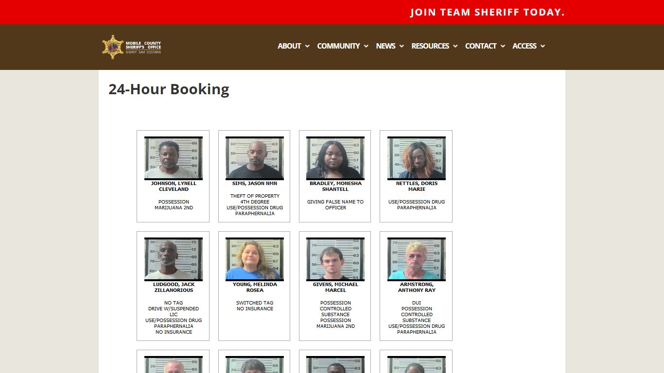 24-Hour Booking | Mobile County Sheriff's Office